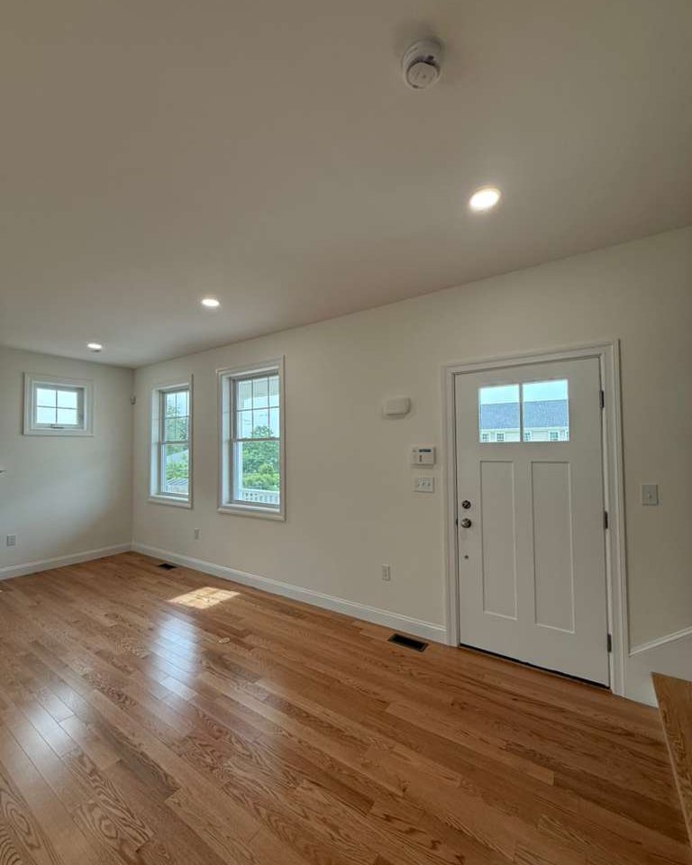Entry and hardwood floors finished and cleaned